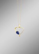 Anh&auml;nger in Herzform mit echt Safir 