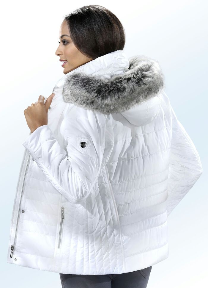 Jacke mit abnehmbarer Kapuze WEISS