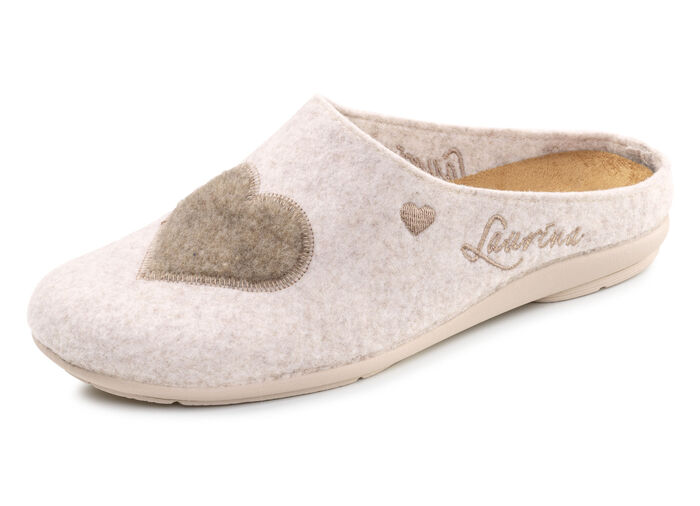Laurina, klassische Damen-Hausschuhe, mit herausnehmbarem Fußbett BEIGE