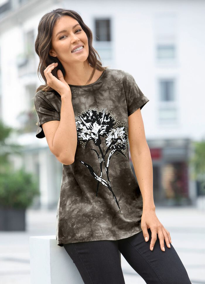 Shirt in Batik-Optik in 2 Farben KHAKI BATIK