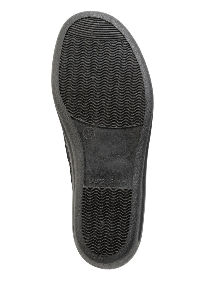 Hausschuh aus bedrucktem Samt in Leo-Muster SCHWARZ-BRONZE