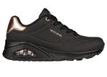 SKECHERS, bequeme Damen-Sneaker, mit sichtbarem Luftpolster SCHWARZ-GOLD