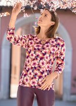 Shirt mit farbbrillantem Allover-Druck TAUPE-BEERE-ECRU