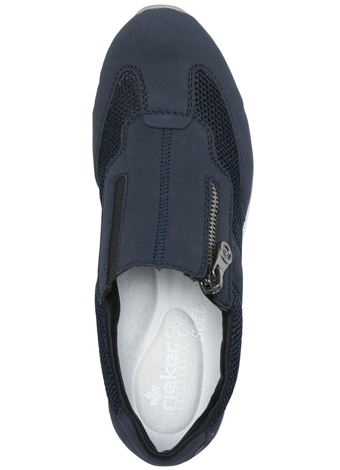 Rieker Slipper aus weichem Nubuk- und Textilmaterial 