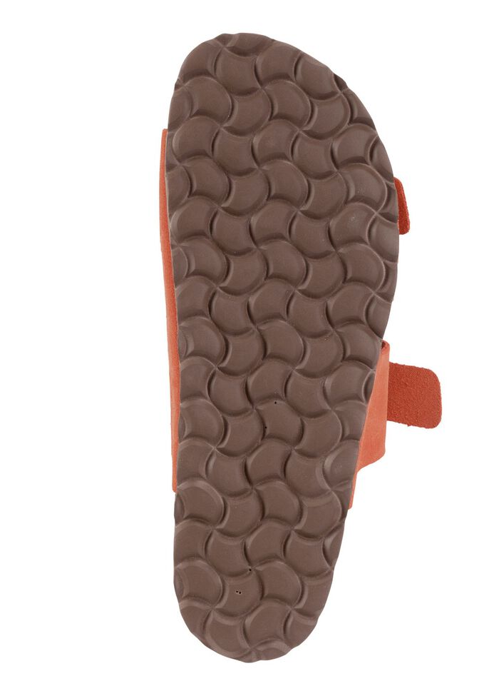 ELENA EDEN, bequeme Damen-Pantoletten, Weite H, aus Leder ORANGE