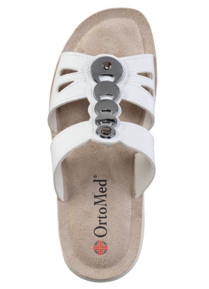 Pantolette mit glänzendem Schmuck WEISS