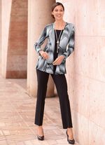 Faszinierendes Longshirt in Jackenoptik SCHWARZ-WEISS