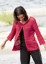 Strickjacke mit Ajourmuster ROT