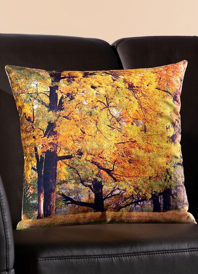 Kissenbezüge mit Herbstwald-Motiv, 2er-Set 