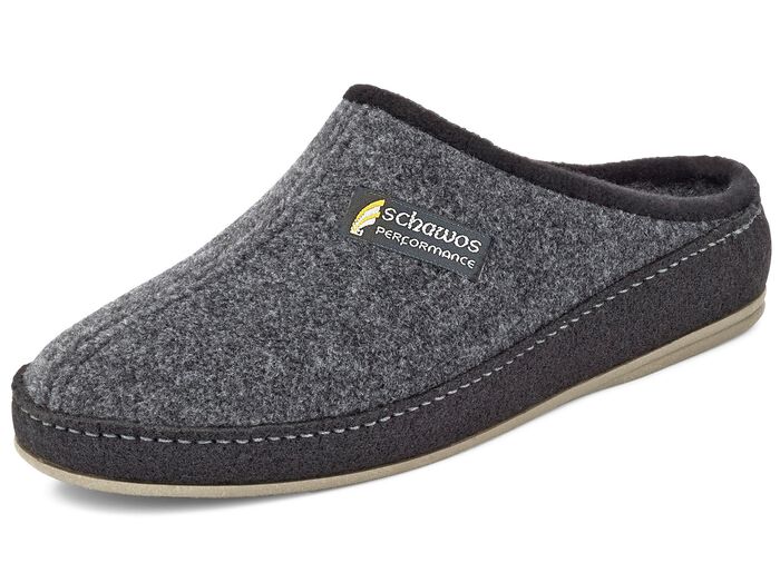 Atmungsaktive Herren-Hausschuhe, mit anatomisch geformtem Fu&szlig;bett ANTHRAZIT-SCHWARZ