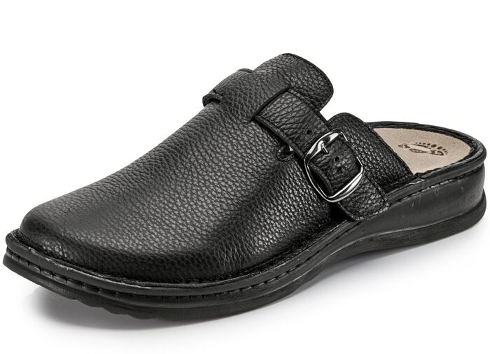 Mubb, bequeme Herren-Clogs, Weite H, mit herausnehmbarem Fu&szlig;bett SCHWARZ