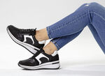 ELENA EDEN, sytlische Damen-Sneaker, Weite H, mit herausnehmbarem Fußbett SCHWARZ-WEISS