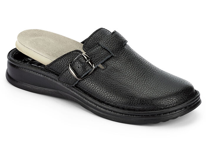 Mubb, bequeme Herren-Clogs, Weite H, mit herausnehmbarem Fußbett SCHWARZ