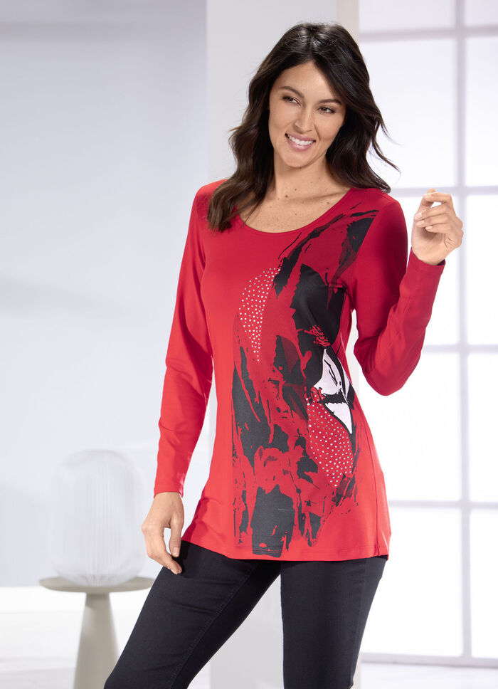 Shirt mit silberfarbenen Zierplättchen