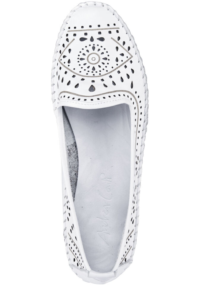 Andrea Conti Mokassin-Slipper aus Rind-Nappaleder WEISS