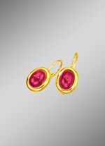 Ohrringe mit echten Rubinen im Cabochonschliff 