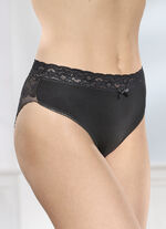 Dreierpack Slips mit Rückteil aus floraler Elastikspitze 