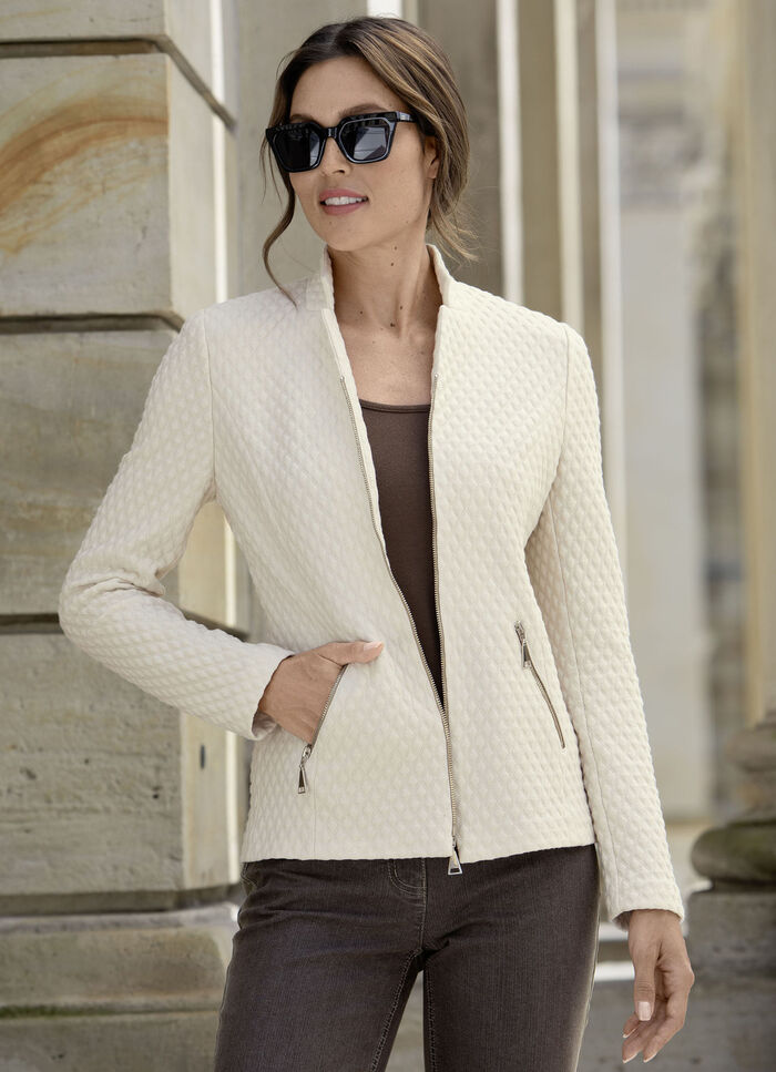 Jacke mit Schulterpolstern CREME