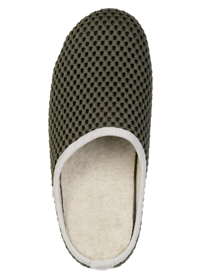 Leichte Herren-Hausschuhe, mit herausnehmbarem Fu&szlig;bett KHAKI