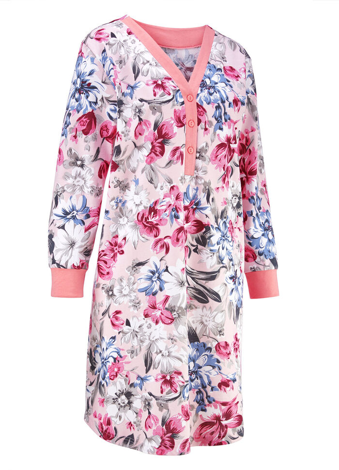 Zweierpack Nachthemden, kürzer geschnitten mit Knopfleiste  