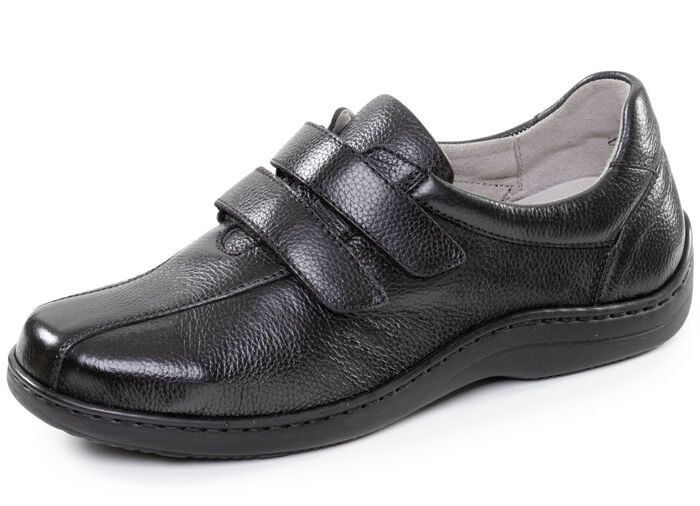 ELENA EDEN, bequeme Damen-Slipper, Weite H, mit herausnehmbarem Fu&szlig;bett SCHWARZ