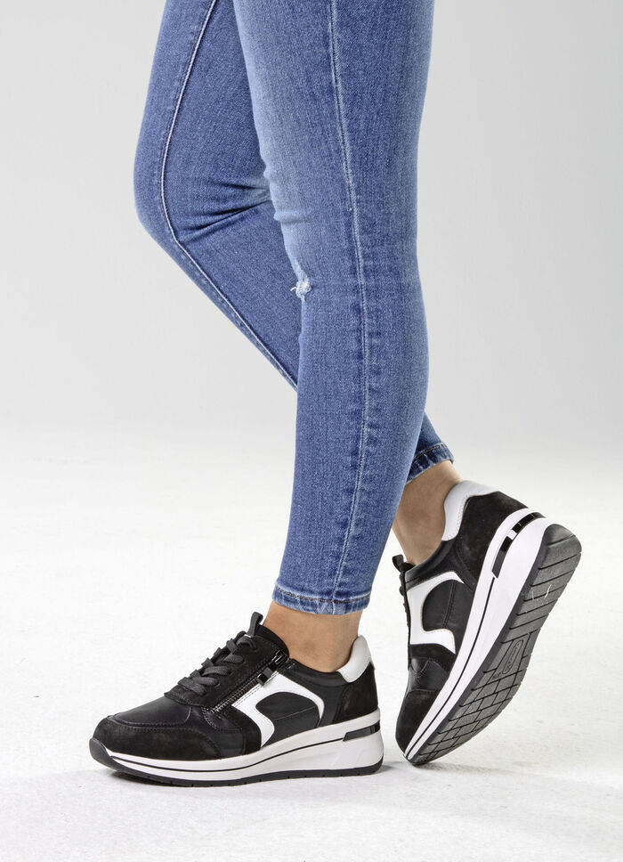 ELENA EDEN, sytlische Damen-Sneaker, Weite H, mit herausnehmbarem Fußbett SCHWARZ-WEISS