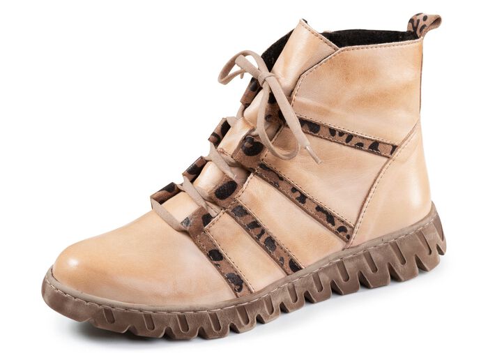 Gemini, trendige Damen-Stiefeletten, Winterschuhe, Weite G, mit herausnehmbarem Fu&szlig;bett HELLBEIGE