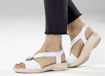 ELENA EDEN, leichte Damen-Sandalen, Weite H, mit Elastik-Bandage WEISS