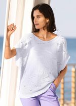 Pulli in quergestricktem Dessin WEISS