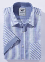 Gestreiftes "Milano Italy"-Hemd in 4 Farben BLAU-WEISS GESTREIFT