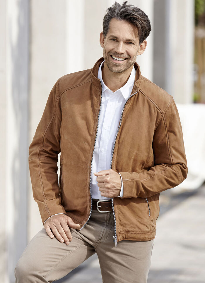 Kurzjacke aus Nubukleder 