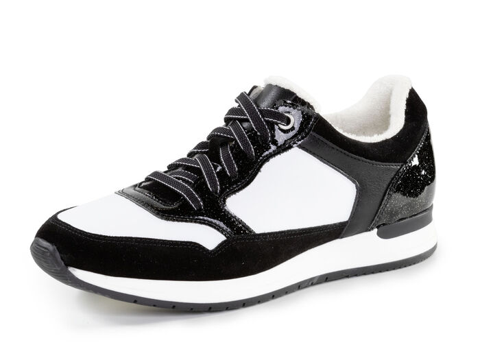 ELENA EDEN Sneaker aus Nappa-und Veloursleder SCHWARZ-WEISS