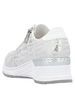 Rieker Schnür-Sneaker aus bedrucktem Synthetikmaterial HELLGRAU-SILBER