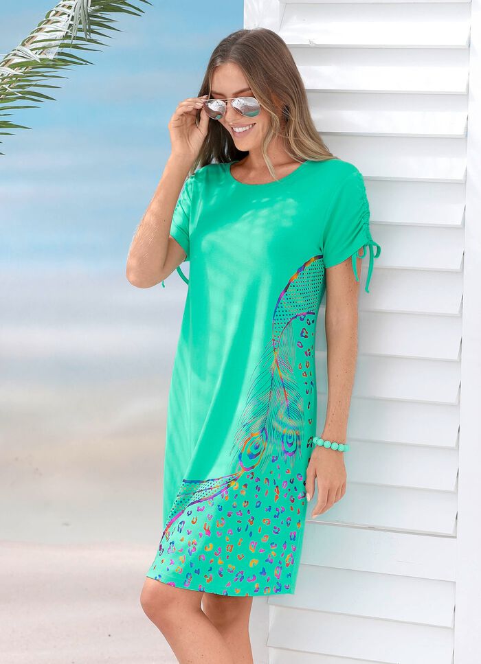 Laurina Kleid mit schimmerndem Druck MINT