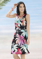 Laurina Kleid mit farbbrillantem Druckdessin, ärmellos 