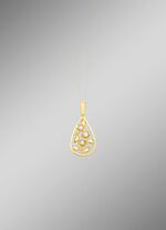 Eleganter Anh&auml;nger im Blumendesign mit S&uuml;&szlig;wasser-Zuchtperlen 