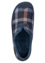 Klassische Herren-Hausschuhe, mit herausnehmbarem Fu&szlig;bett BLAU-CAMEL