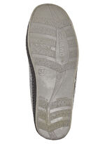 Atmungsaktive Damen-Hausschuhe, mit Reißverschluss GRAU-SCHWARZ