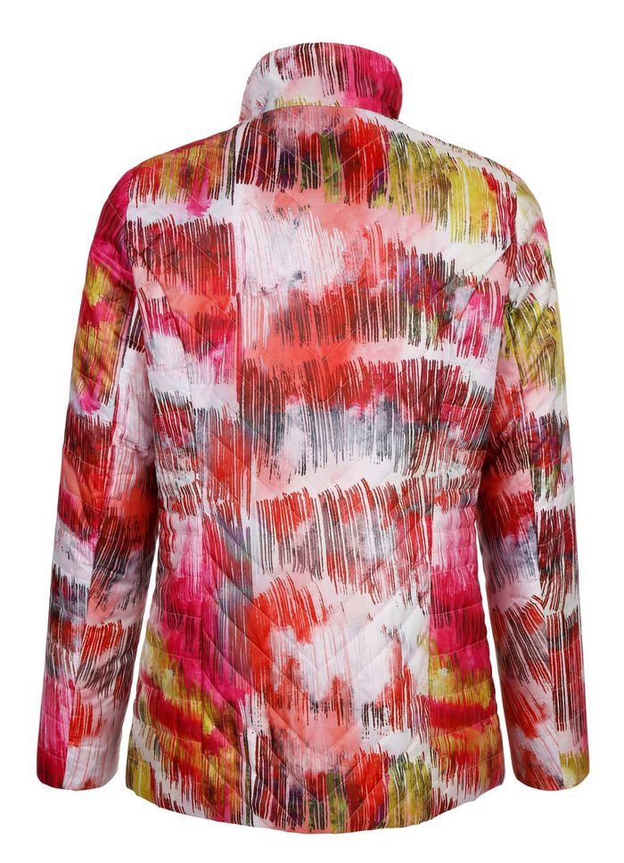 Steppjacke im mehrfarbigen Grafikdruck 