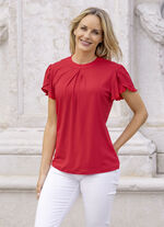 Shirt mit Kellerfalte in 2 Farben ROT