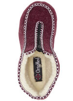 Warme Damen-Hausschuhe, Weite H, mit Reißverschluss BORDEAUX