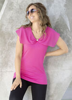 Shirt mit gekänteltem Chiffon-Besatz in 2 Farben PINK