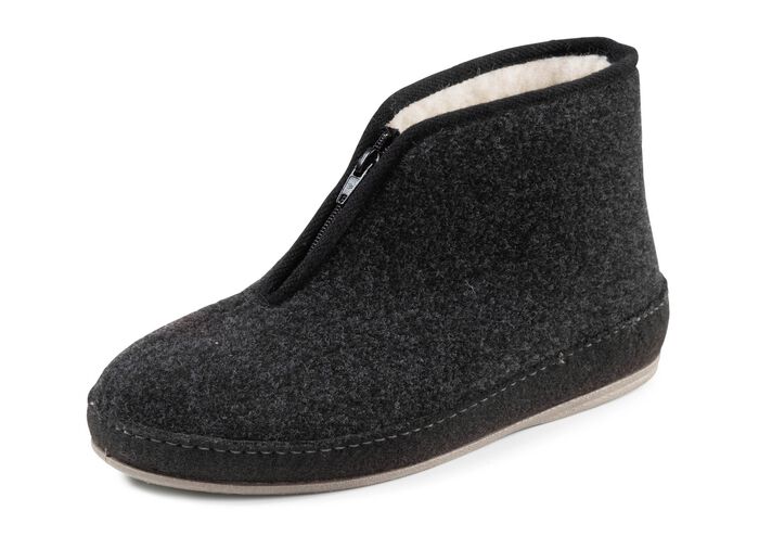 Textil-Stiefelette mit praktischem Rei&szlig;verschluss SCHWARZ