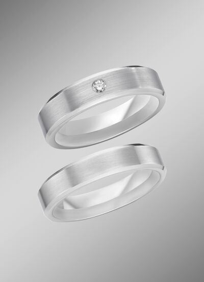 Mattierter Trauring in Silber 925/- fein 