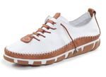 Gemini, leichte Damen-Schn&uuml;rschuhe, Weite G, mit herausnehmbarem Fu&szlig;bett WEISS-BRAUN