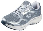 SKECHERS, sportliche Damen-Sneaker, mit herausnehmbarem Fu&szlig;bett SILBER-GRAU