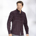 "Milano Italy"-Hemd mit Button-Down-Kragen BORDEAUX-GRAU