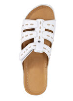 ELENA EDEN Pantolette aus Nappaleder mit Kontrast-Durchzügen WEISS