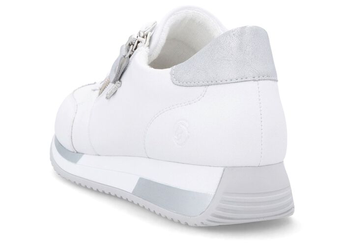 Remonte Schn&uuml;r-Sneaker mit silberfarben schimmerndem Kontrast-Besatz 