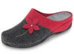 Laurina, klassische Damen-Hausschuhe, mit anatomisch geformtem Fußbett ROT-ANTHRAZIT